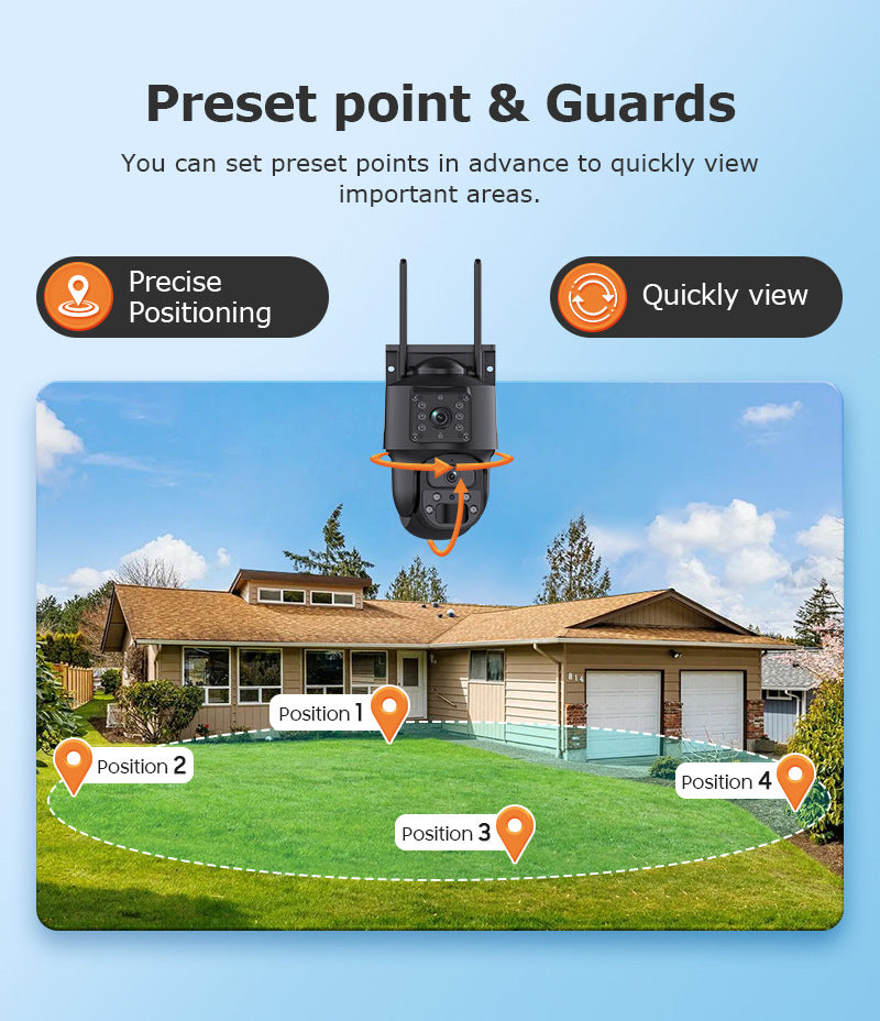 600Megapixel HD Dual Screen Solar Surveillance 4G/WIFI Outdoor Camera Monitoring Special Wholesale