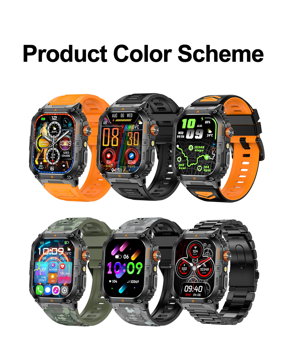 YK12Smart Watch Bluetooth Call True Heart Rate Step Count Sleep Monitoring Deep Waterproof Large Battery Sports Three-Proof