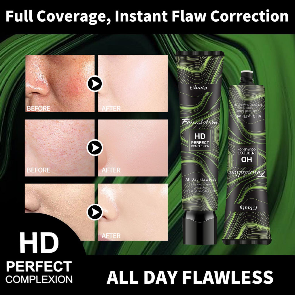 Olauty Liquid foundation waterproof sweatproof moisturizing non-cakey concealer even skin tone natural look makeup