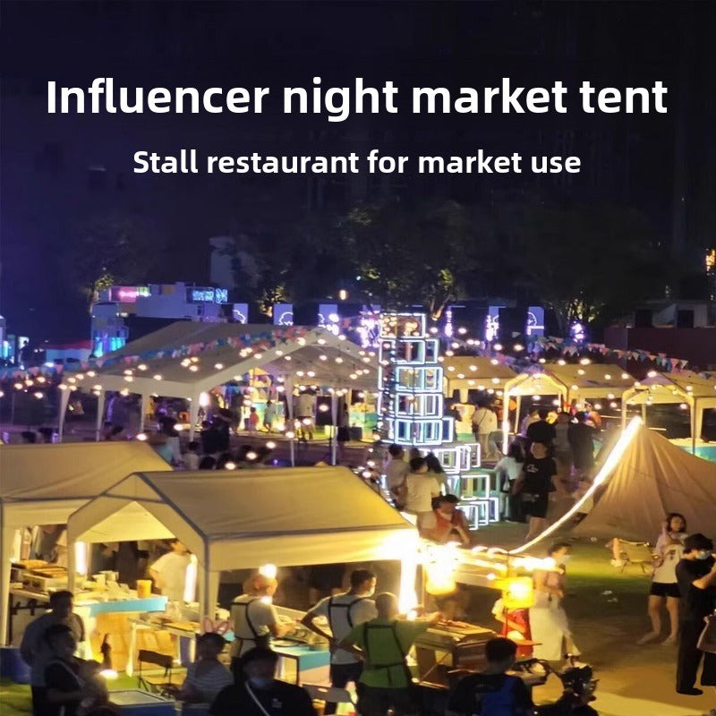 Night Market Stall Internet Celebrity Tent Courtyard Outdoor Foldable Advertising Rainproof Sunshade Four-Corner Umbrella Parking Shed