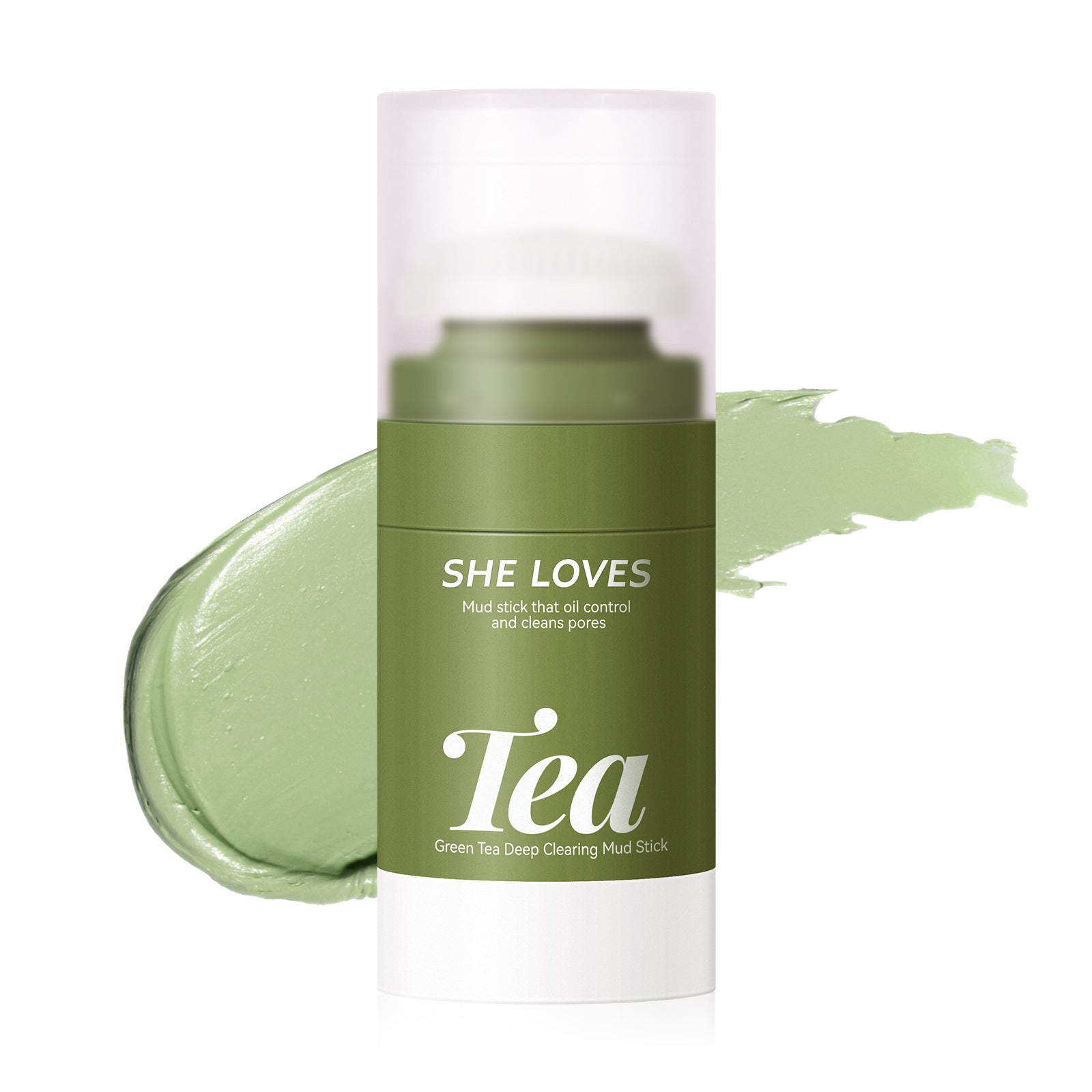 Exclusive Supply green tea Mud Mask Stick Green Tea Oil Control Deep Cleansing Blackhead Removal with Brush Head Mask Mud