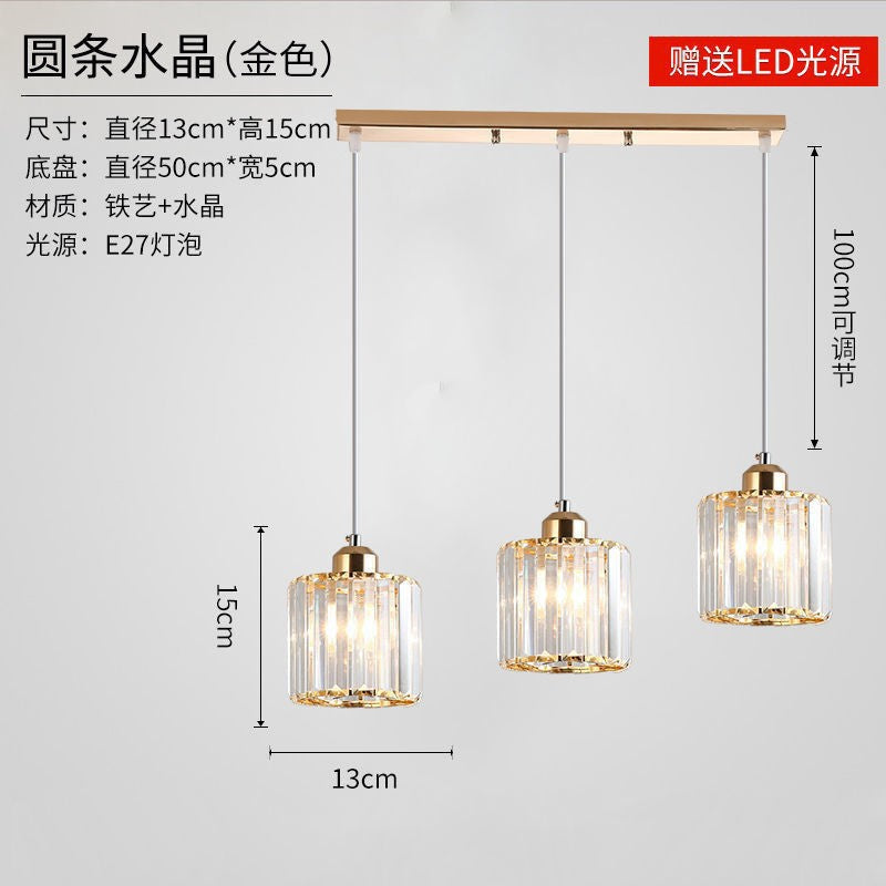 Export Simple Restaurant Crystal Pendant Light Single Head3Headboard Pendant Light Dining Table Bar Crystal Pendant Light Wholesale