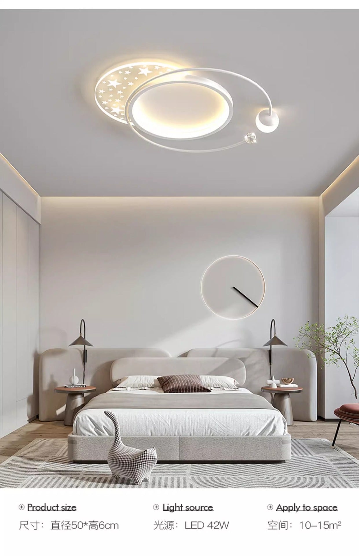 Living room lamp simple modern elegant led Starry Sky Ceiling Light Set Full House Package2025New Year's Bedroom Lamp