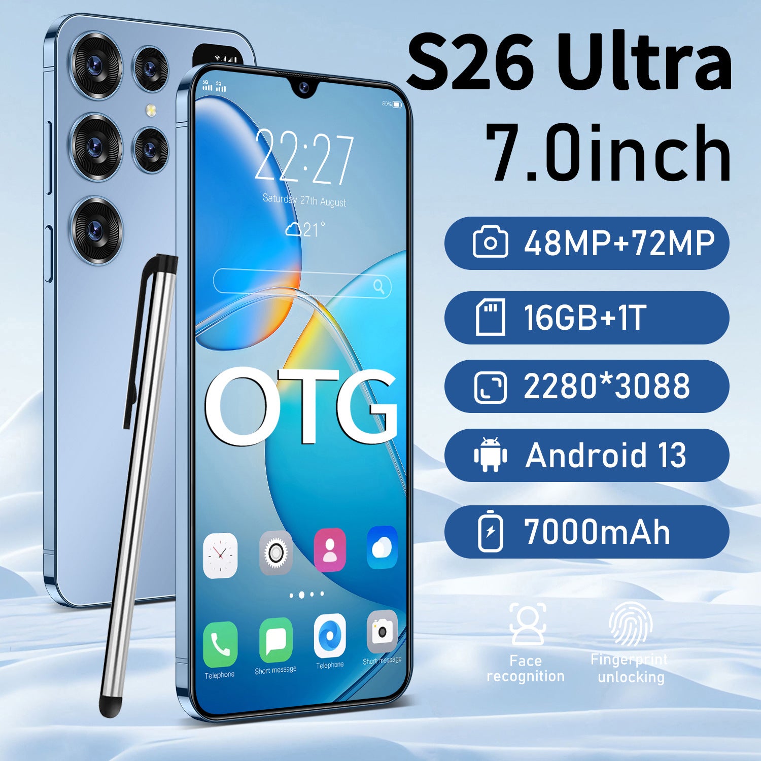 New product best-selling S26 Ultra Intelligence5G Mobile Phone7.3Inch16+1TB Factory Direct Sales of Mobile Phones