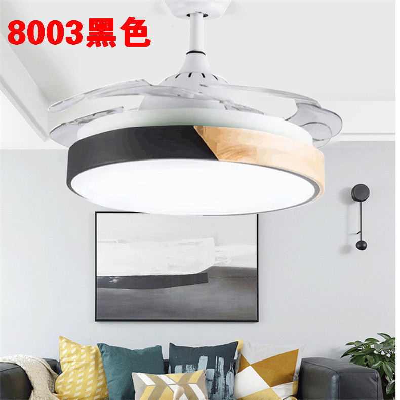Invisible Fan Light Remote Control led Fan Chandelier Home Electric Fan Lamp scandinavian Iron Restaurant Lamp Crystal Ceiling Fan Lamp