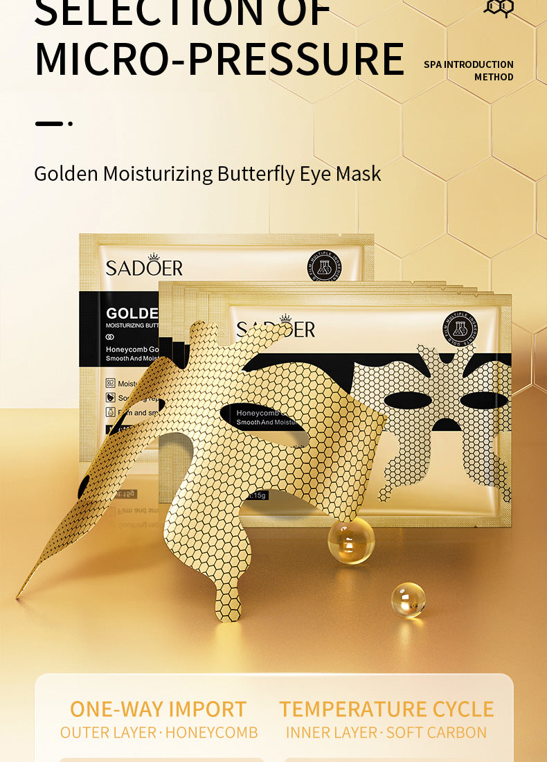 Gold Butterfly Eye Mask SADOER Eyes mask15g Moisturizing and Nourishing Tablets for Cross-Border Wholesale