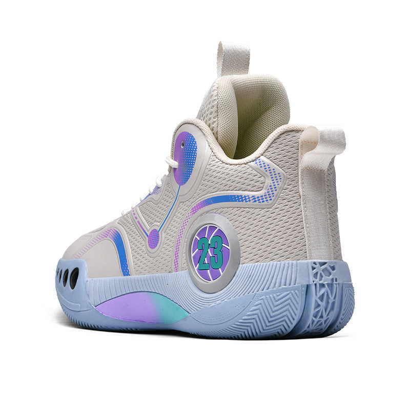 Spring Festival New Couple Casual Basketball Shoes Fashion Combat Boots Wear-resistant Shock-absorbing Campus Student Training Competition Sneakers