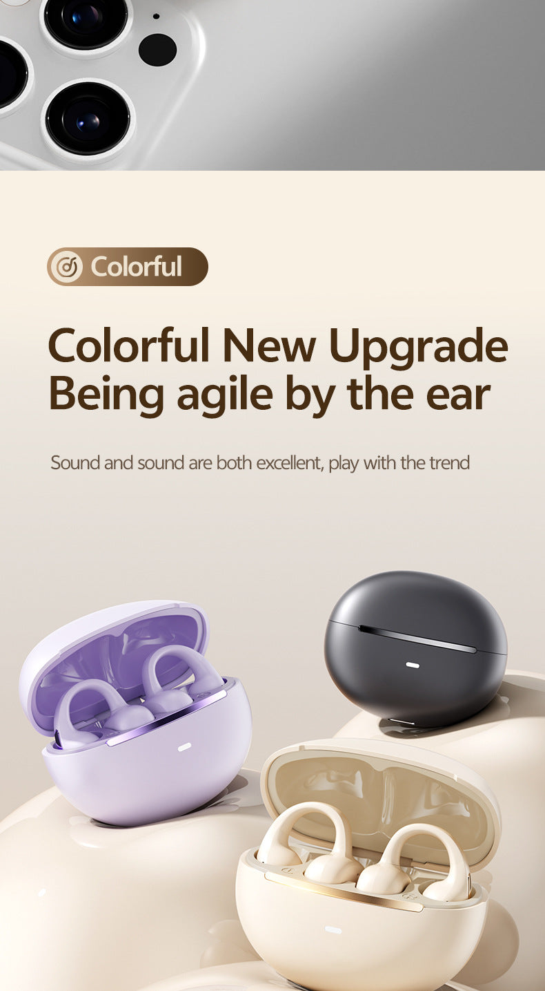 2025Popular M136Clip-on Bluetooth Earphones High Aesthetic Long Battery Life Non-in-ear Wireless Bluetooth Earphones