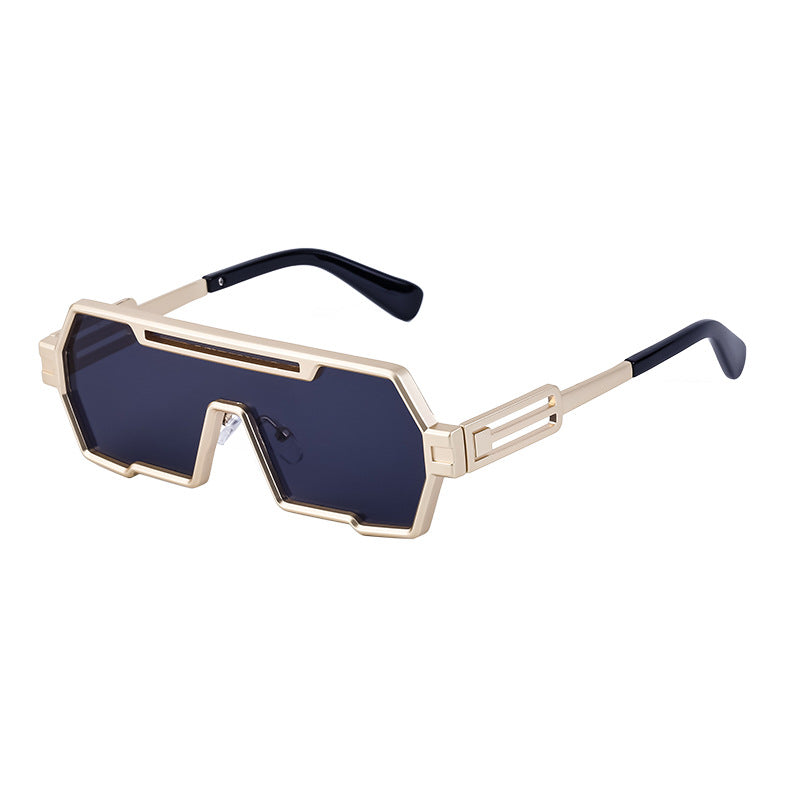 Vintage Sunglasses for Men, Steampunk Style, Irregular Sunglasses, High-End Driving Glasses, Sun Protection Integrated Glasses for Women