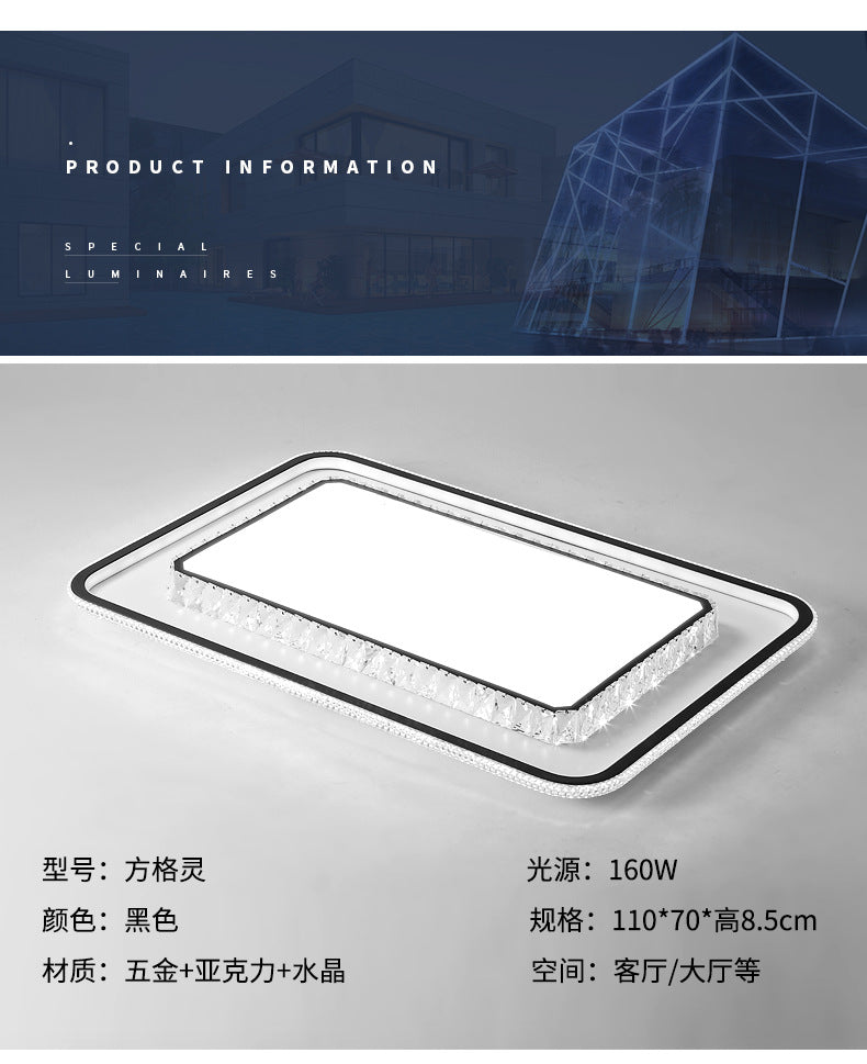 Wholesale Large Living Room Lamp2025New Year's Light Luxury Crystal led Ceiling lamp simple modern elegant bedroom lighting fixture