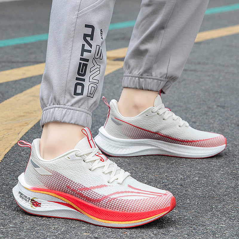 Red Rabbit7pro Breathable Mesh Popcorn Carbon Plate Running Shoes Men and Women Students Sports Sneakers Casual Jogging Shoes
