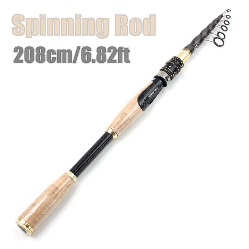 Manufacturer Wholesale Dropshipping Fishing Gear Ultra Short Portable Fishing Rod Small Sea Rod Carbon Fiber Fishing Rod Telescopic Lure Rod