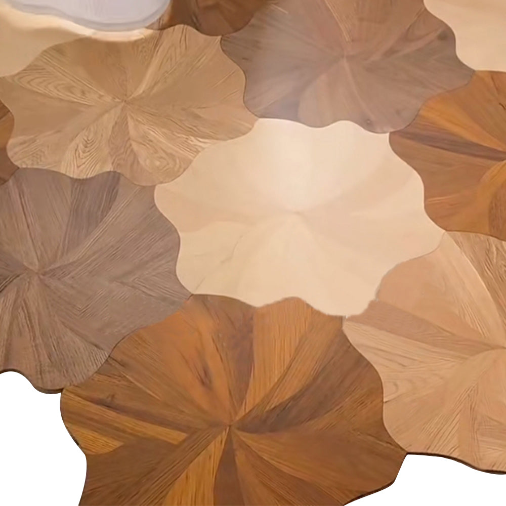 ENF Certified Luxury Solid Hardwood B1 Fireproof Oak Wood Flooring Lotus Leaf Parquet Engineered for Living Room Outdoor Park
