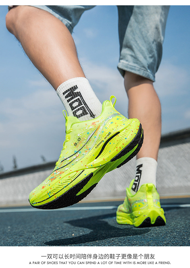 Red Rabbit9pro Luminous Carbon Plate High Elastic Cushioning Women Running Shoes Men Autumn Racing Training Non-Slip Cushioning Sneakers