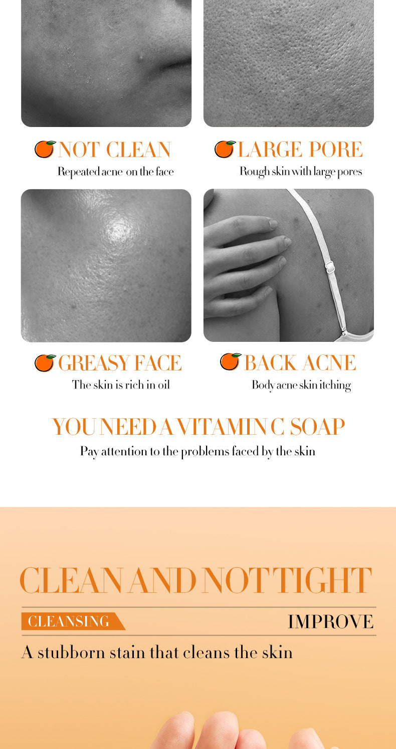 All English Vitamins C Soap SADOER Clean Bath Cleansing Essential Oil Handmade Soap  Foreign Trade Wholesale