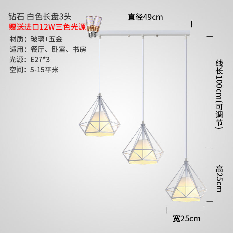 Restaurant Chandelier Three-Head Light Luxury Lighting Modern Simple Dining Table Bar Counter led Long Strip Dining Room Light2025New Year