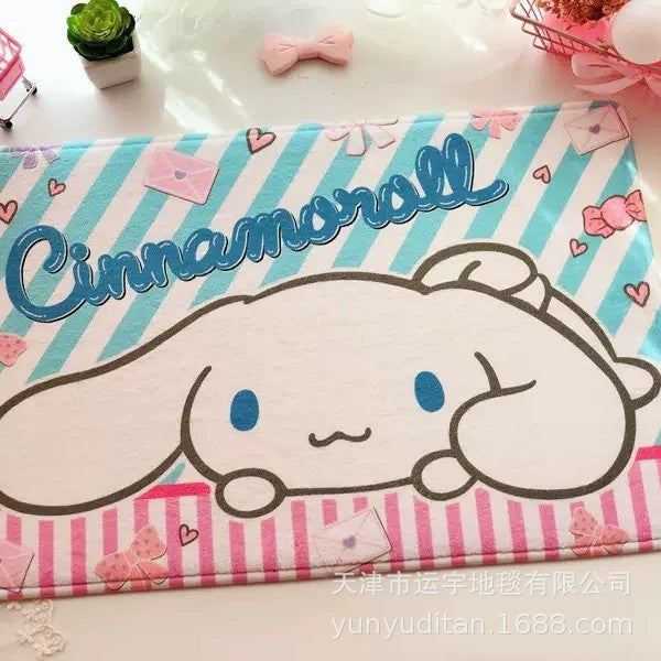 Flannel Mat Cartoon Kitty Bathroom Water Absorption Non-Slip Door Mat Pudding Dog Bathroom Mat Labeling and Dropshipping