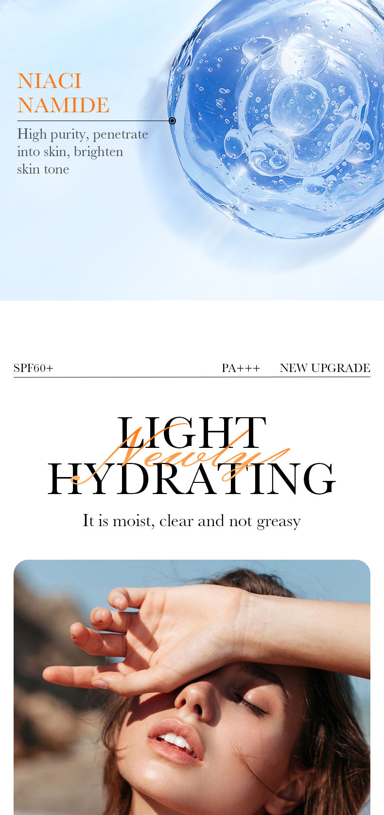 Full English SPF60+Sunscreen40g SADOER Isolation UV Protection Sunscreen Lotion  Wholesale