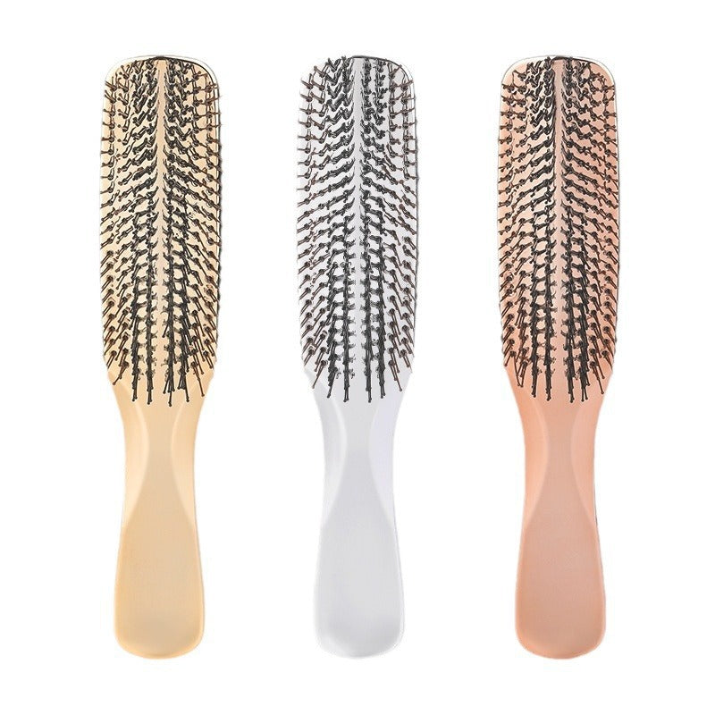 Electroplated Fine Needle Comb Head Meridian Massage Comb Scalp Cleaning Care Comb Dry and Wet Dual-use Portable Hairdressing Comb