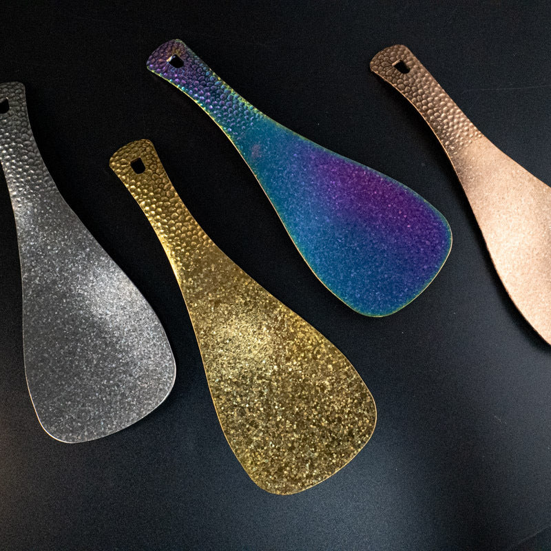 High-end Pure Titanium Rice Spoon Luxury Mildew-proof Rice Shovel Antibacterial Rice Shovel Hammer Pattern Rice Serving Spoon Rice Spoon Kitchen