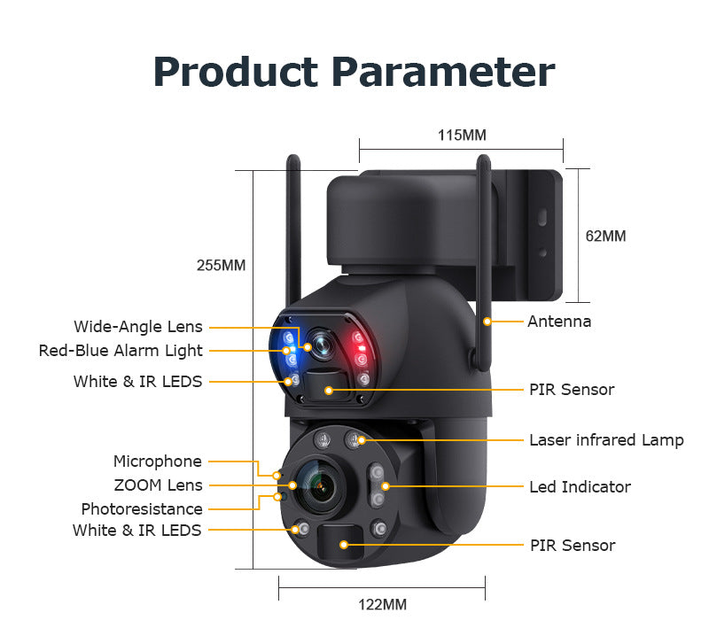 600Wan HD Solar Outdoor Low Power Binoculars3610x Zoom Camera4G Wireless Surveillance Bullet Camera