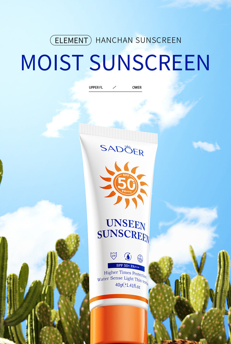 Sunscreen SADOER Protective Isolation SPF50+ Lightweight, Moisturizing, Clear Cross-Border Wholesale