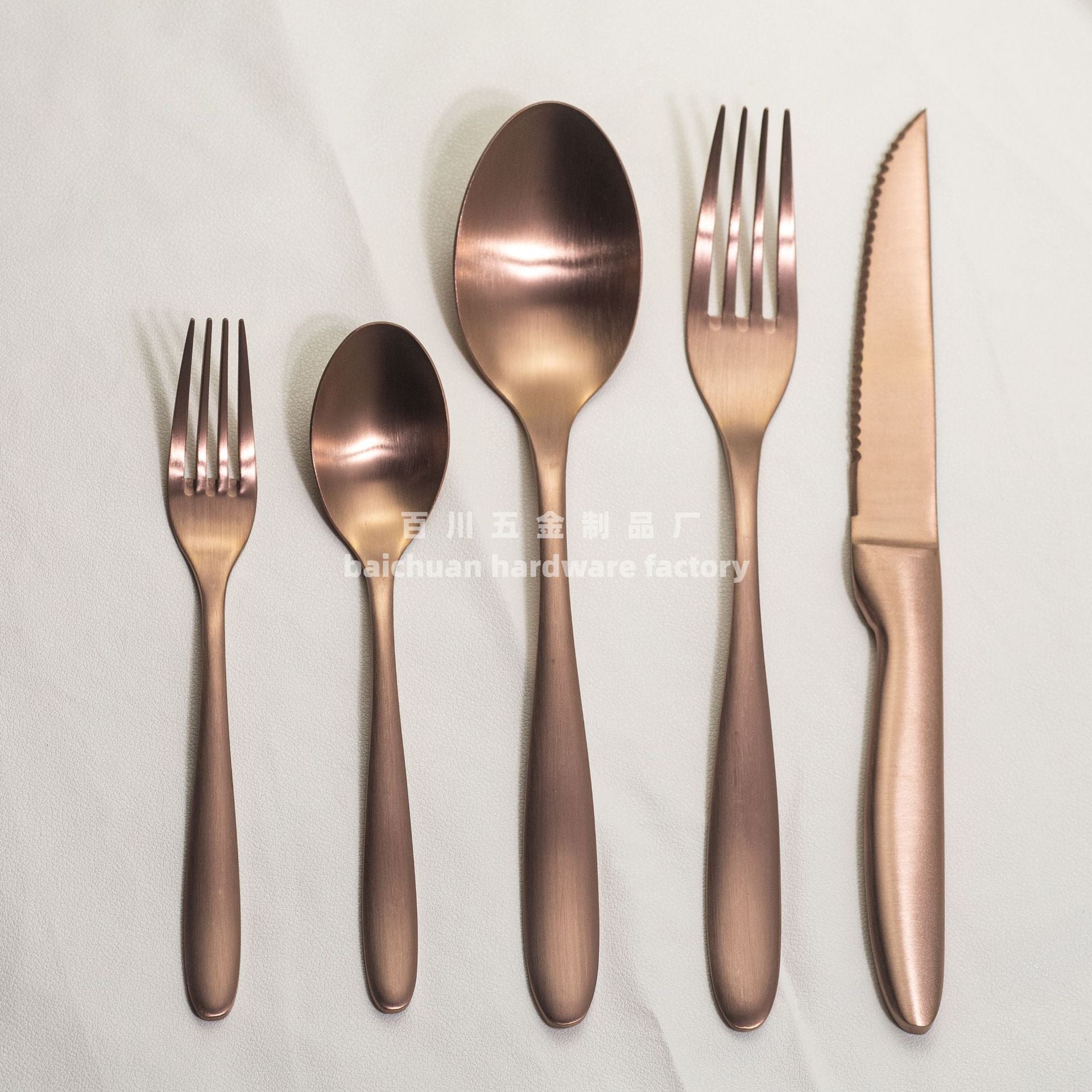 304Stainless Steel Knife Fork Spoon Set Western Tableware Hotel Heavy Sanding Wholesale Steak Knife Tea Spoon Classic Style