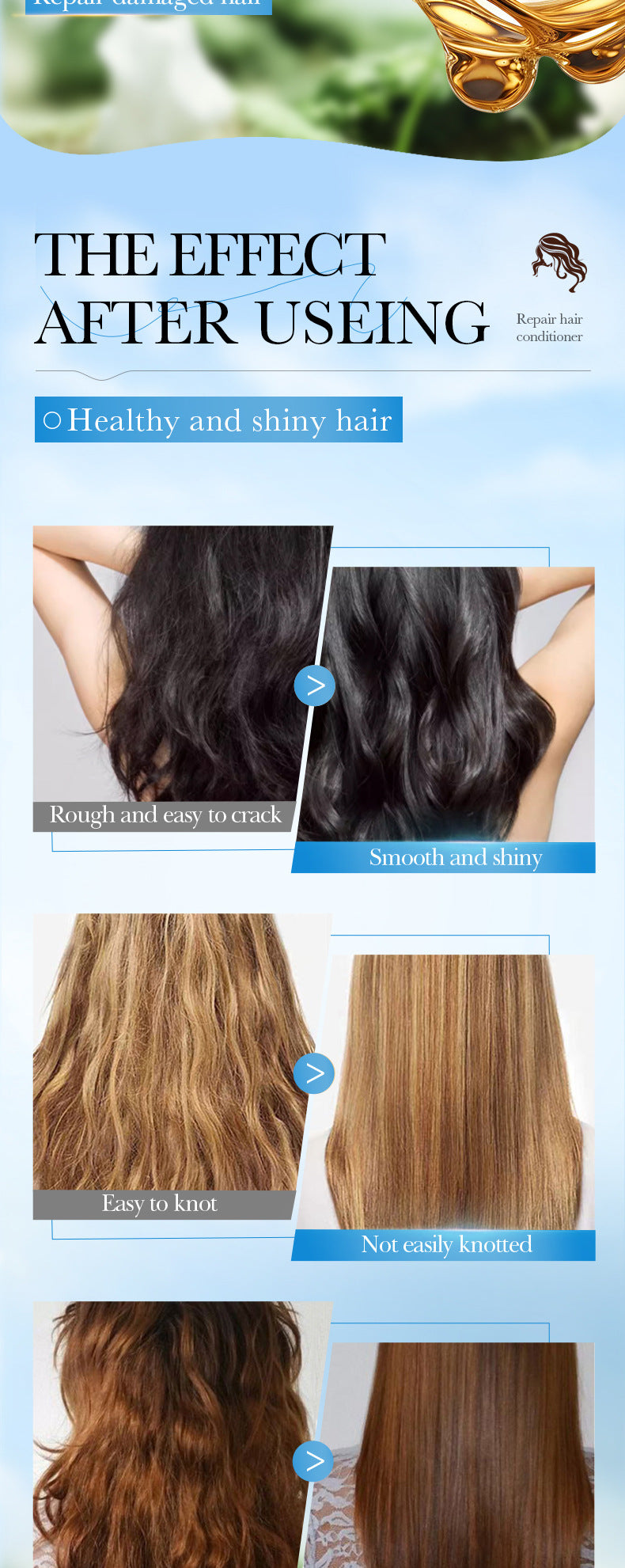 Avocado Smooth Conditioner250g SADOER Cross-border foreign trade wholesale of frizz improvement conditioner