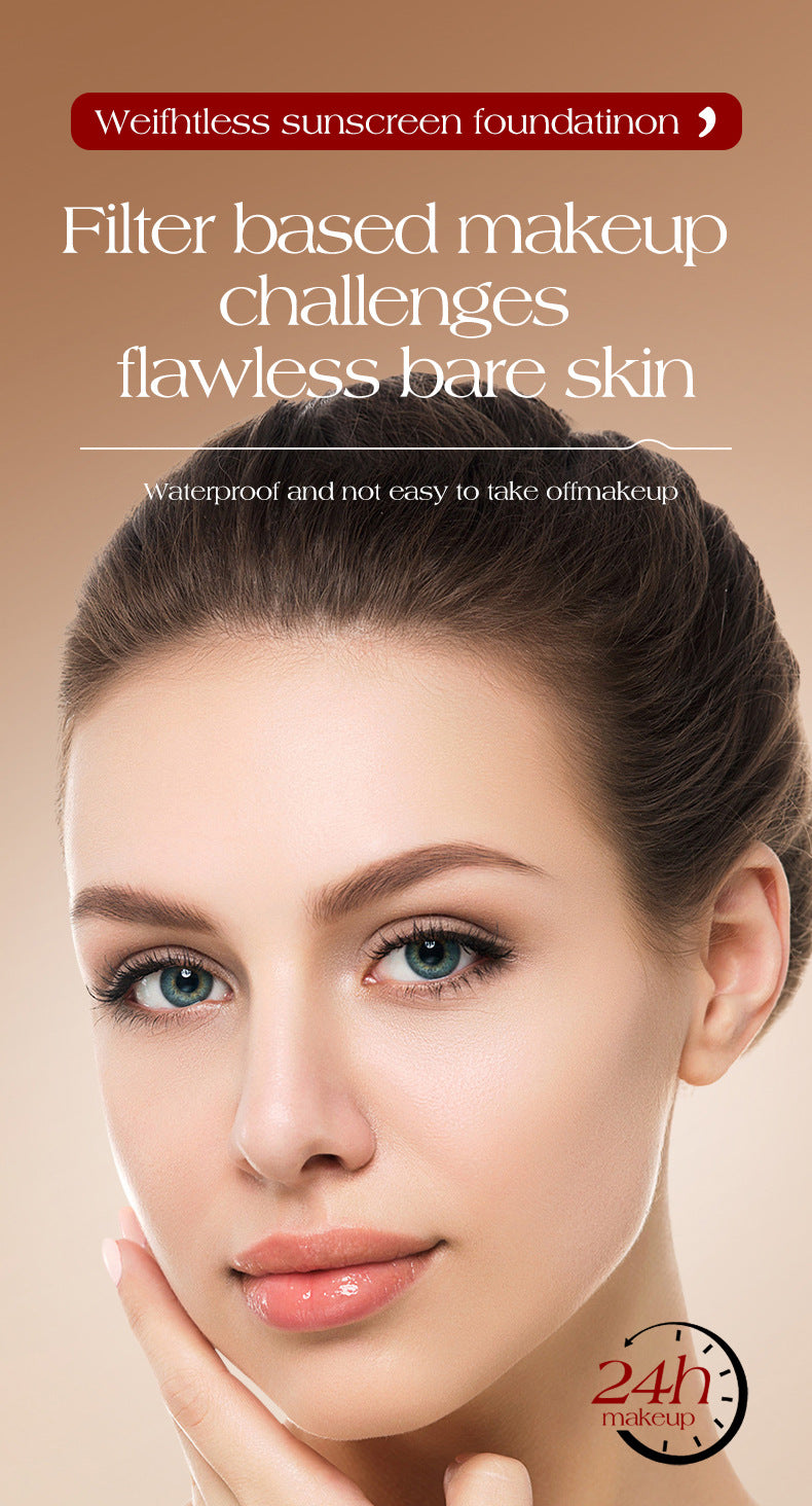 ICVC#Sunscreen Foundation40g Large Capacity Waterproof Long-lasting Non-smudge Lazy Primer Cream E-commerce