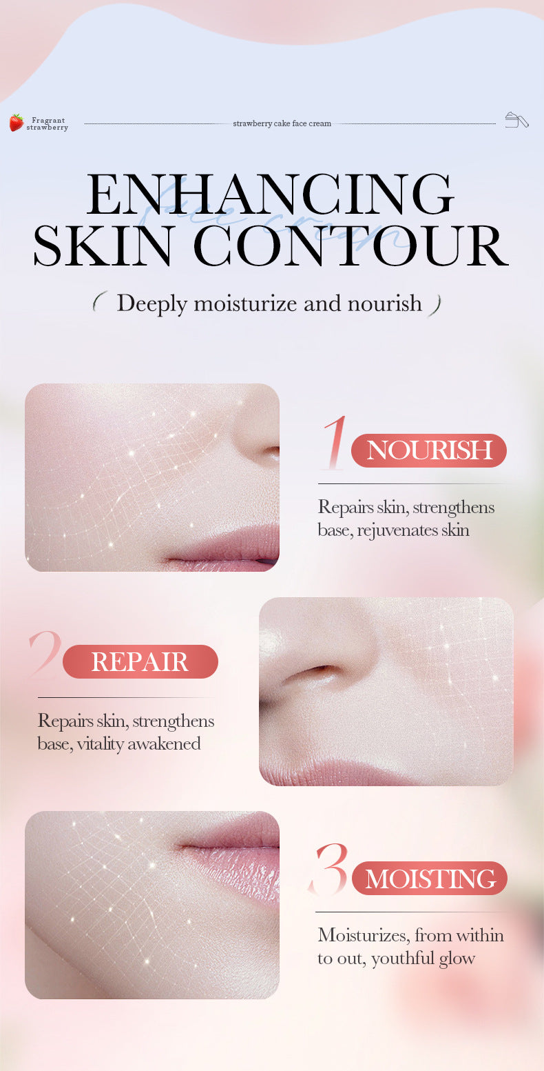 Full English Strawberry Cake Nourishing Cream BIOAOUA Moisturizing skin moisturizing cream  foreign trade wholesale