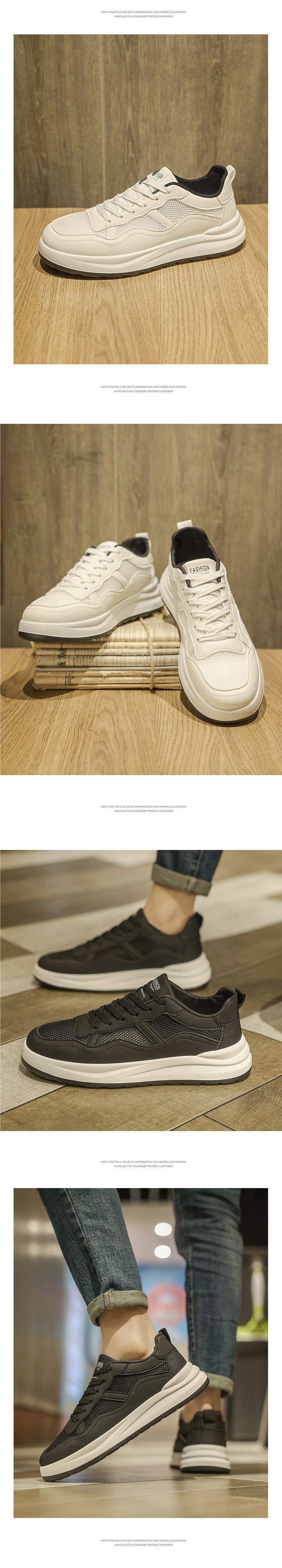 Men's Shoes2025Summer New Breathable Hollow Mesh Panel Shoes Fashion Versatile White Shoes Men's Trendy Casual Shoes