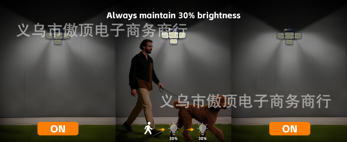 Solar Wall Light Four-Head Upgraded Dual-Sensor Rotating Outdoor Street Light Human-Sensor Garden Light