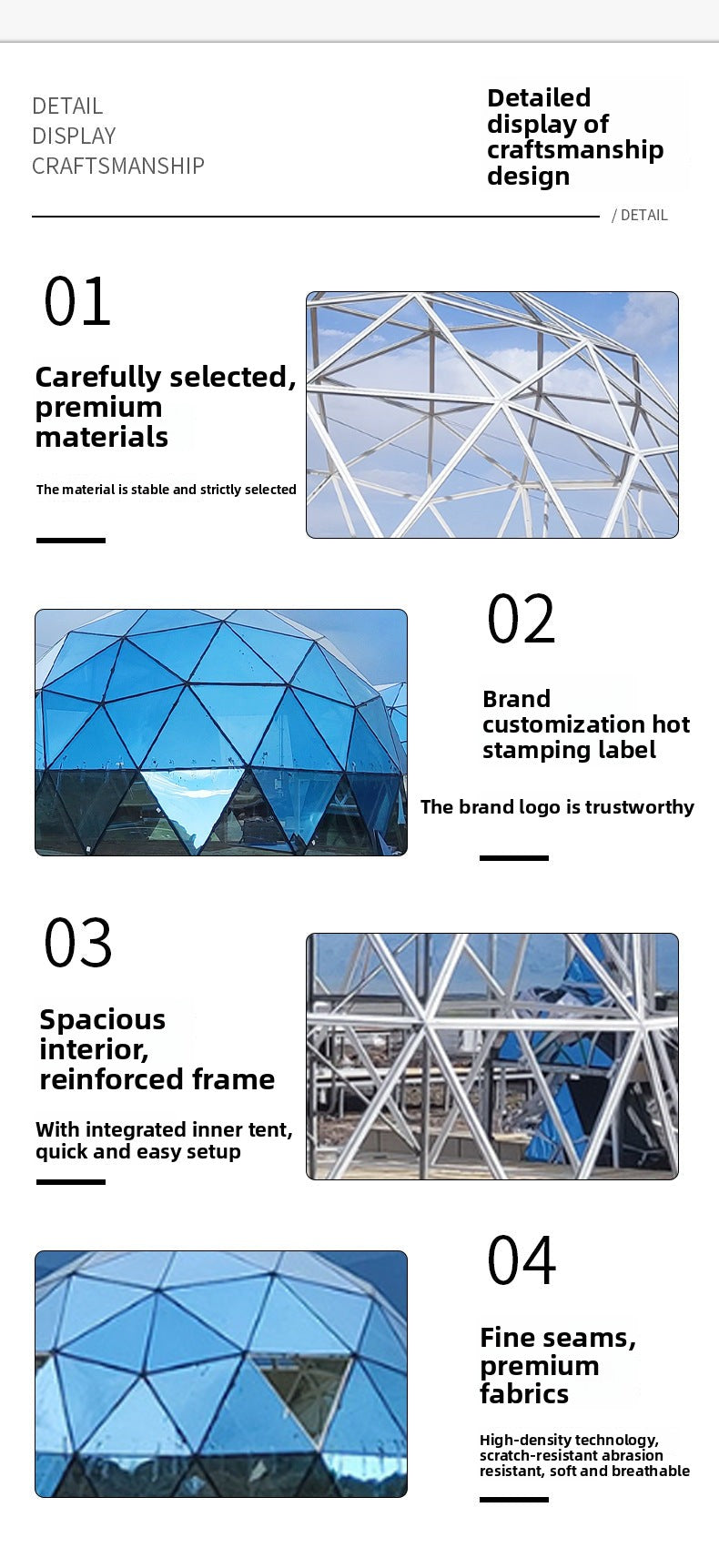 Glass Sphere Tent Aluminum Alloy Starry Sky Tent Curtain Wall Villa Garden Hotel Internet Celebrity Homestay Bubble House Tent