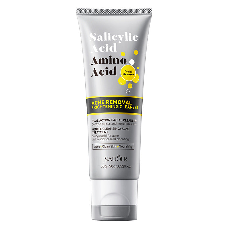 Facial Cleanser SADOER Salicylic Acid Amino Acid Double Effect Cleansing Cleanser Cross-Border Foreign Trade Wholesale