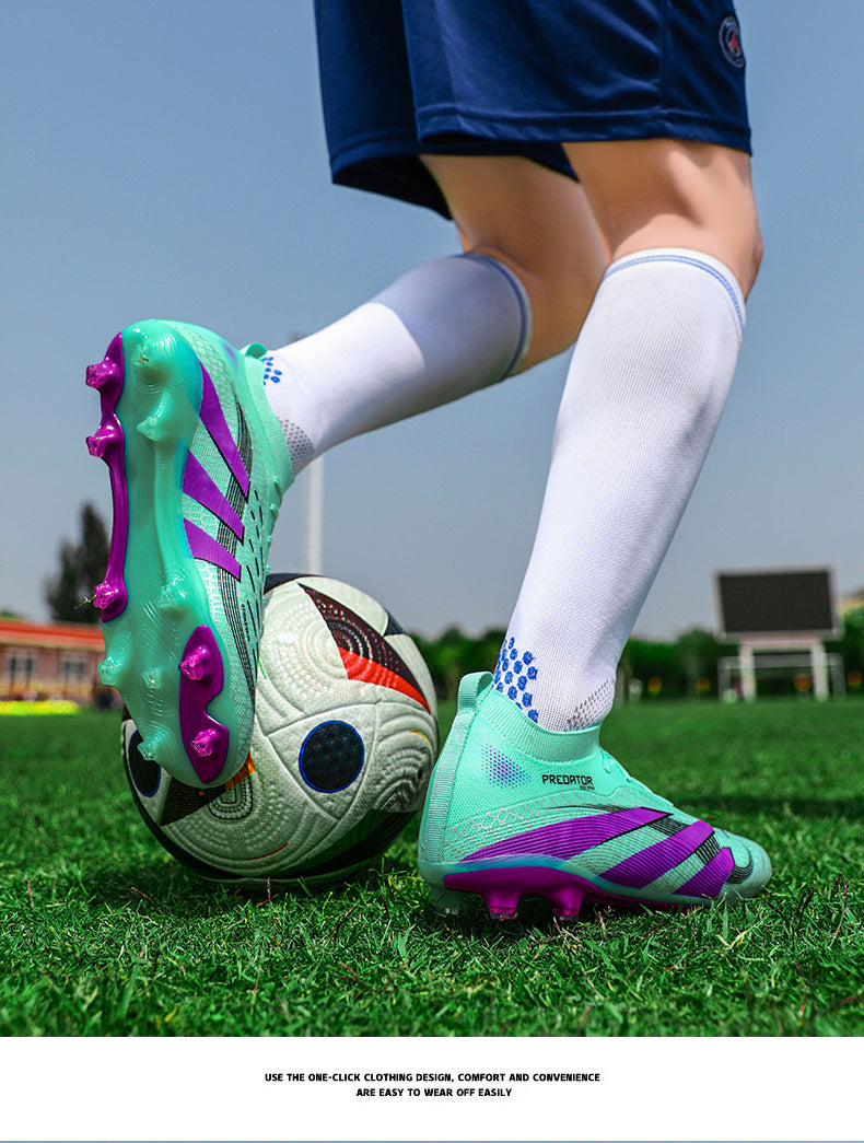 2025New Football Shoes for Men and Women, Youth Students, Fashionable and Comfortable, Long Spikes, Low-top, Factory Direct Sale