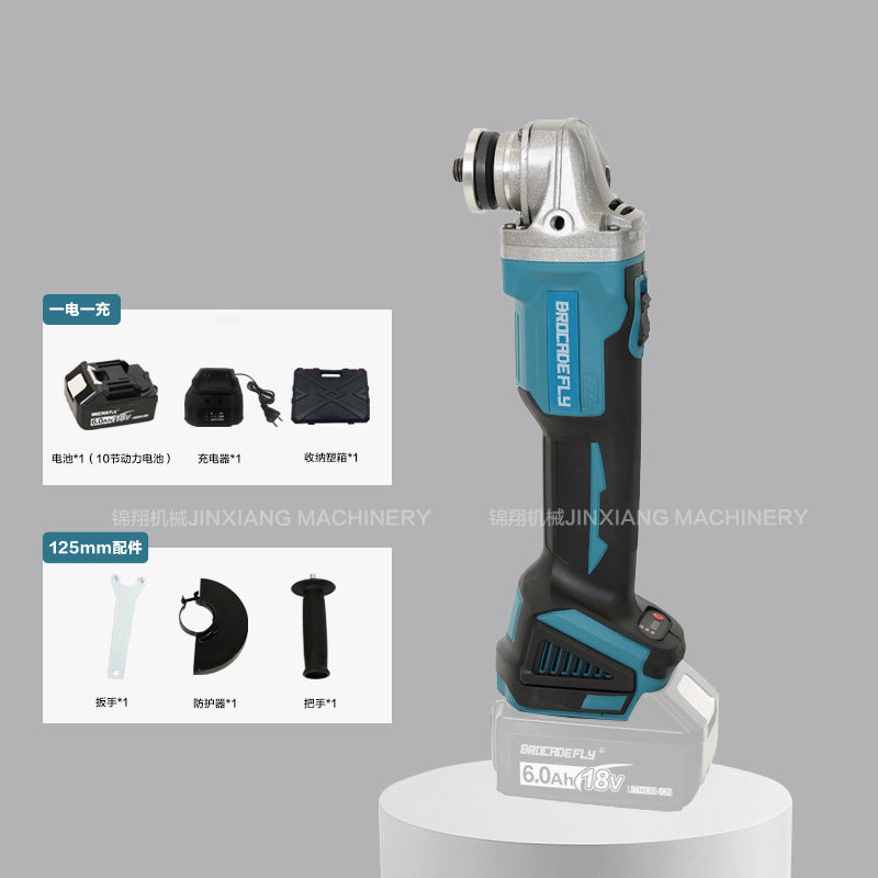 Multifunctional Lithium Battery Brushless Electric Angle Grinder Polisher Cutting Machine Rechargeable Durable Grinding Machine Electric