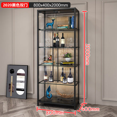 Simple Wine Cabinet Wall-Mounted Living Room Modern Simple Glass Storage Cabinet Home Storage Cabinet Light Luxury High-End Display Cabinet