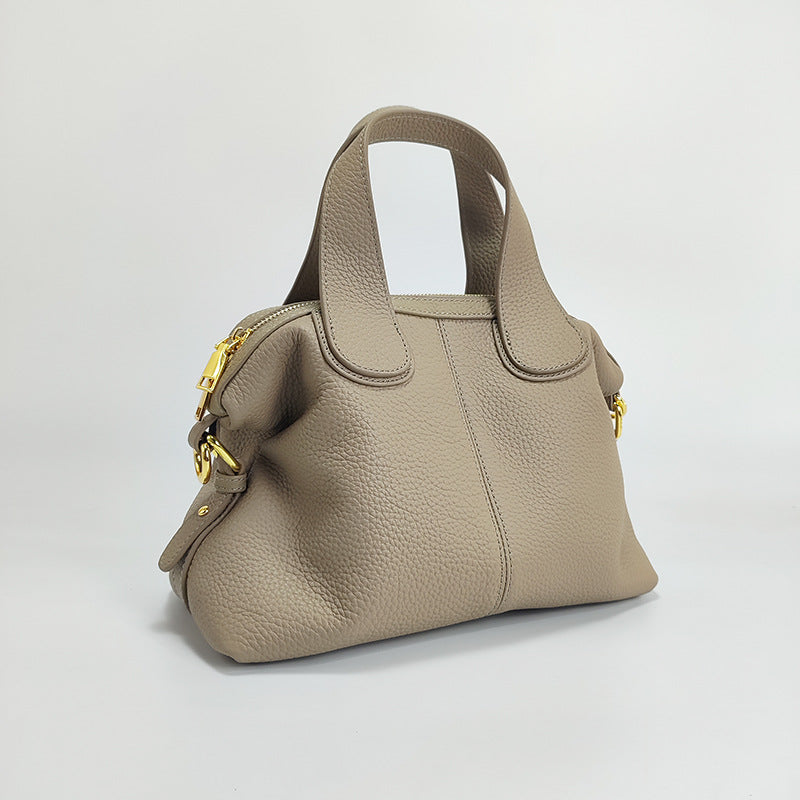 New Genuine Leather Women's Bag Large Capacity Top Layer Cowhide Handbag Crossbody Bag High-end Dumpling Bag Shiling Bag