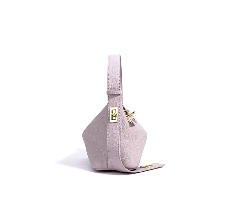 European and American High-End Luxury Handbag for Women, Niche Design, Underarm, Single Shoulder, Crossbody, Dumpling Shape, Genuine Leather, Cowhide, Pillow Bag