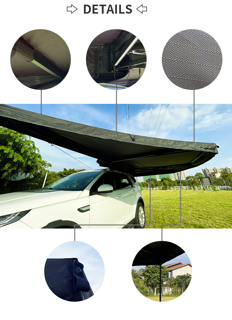 360Boneless Fan-Shaped Car Side Tent Camping Extra Large Car Side Tent Outdoor Road Trip Car-Mounted Canopy Tent