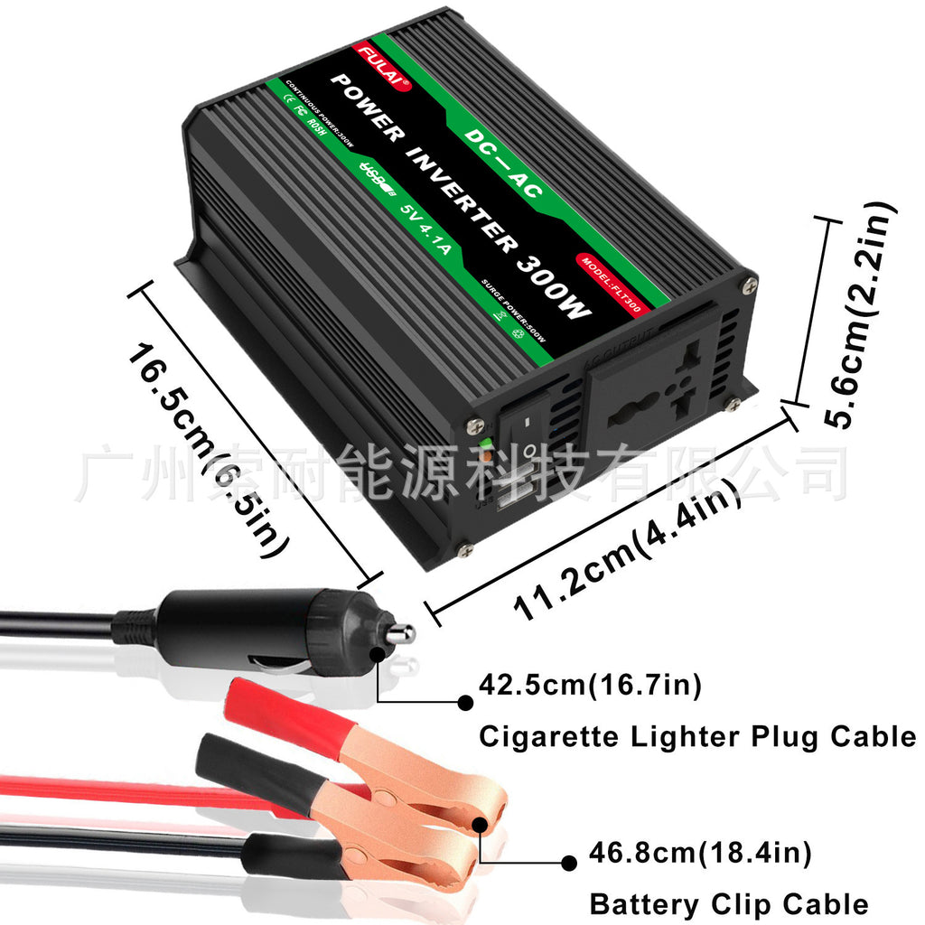 Vehicle Inverter300W 12V Turn110V 220V E-commerce car power inverter Double USB