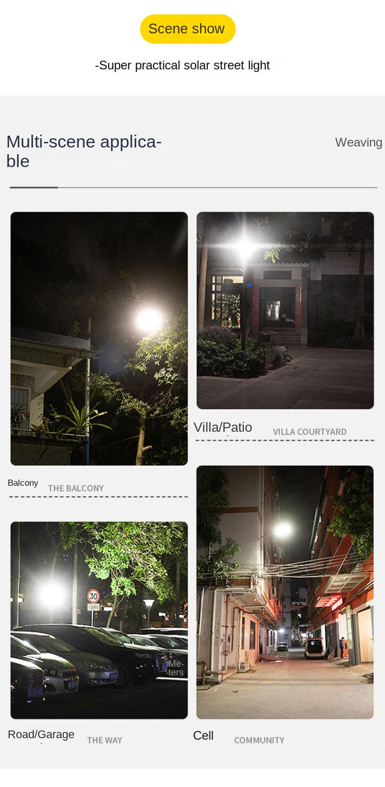 Wholesale Integrated LED Solar Street Light Human Induction New Rural Household Outdoor Garden Lamp ABS Body IP65 for Road