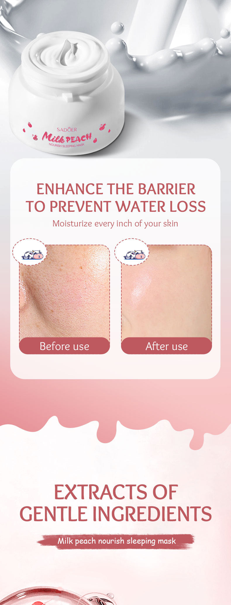 Fruit Mask120gSADOER Milk Nourishing Hydrating Moisturizing Sleeping Mask Cross-Border Wholesale