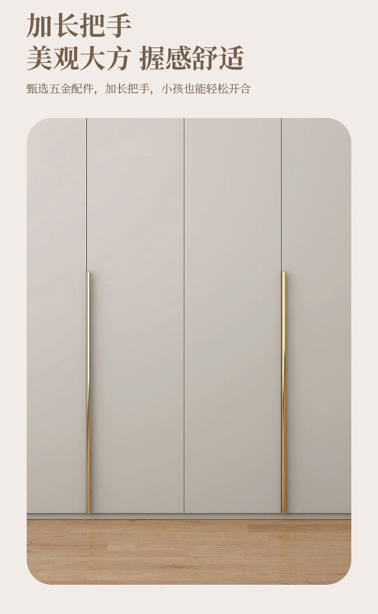 Cream Style Solid Wood Wardrobe Modern Simple Bedroom Storage Cabinet One Door to Ceiling Economical Small Apartment Home Large Wardrobe