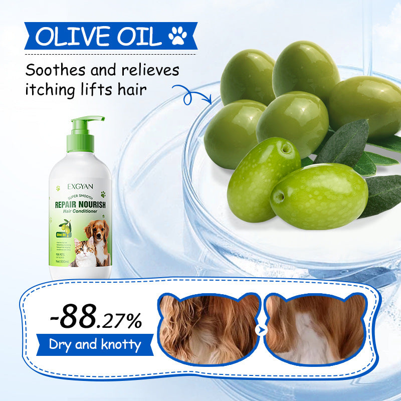 Pet Olive Conditioner EXGYAN Moisturizing and Beautifying Hair Conditioner for Cats and Dogs Cross-Border Wholesale