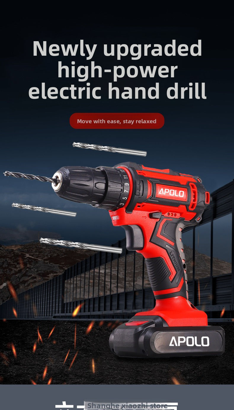 Lithium Battery Rechargeable Household Pistol Impact Drill Multi-Function Electric Screwdriver Tool Set Electric Drill