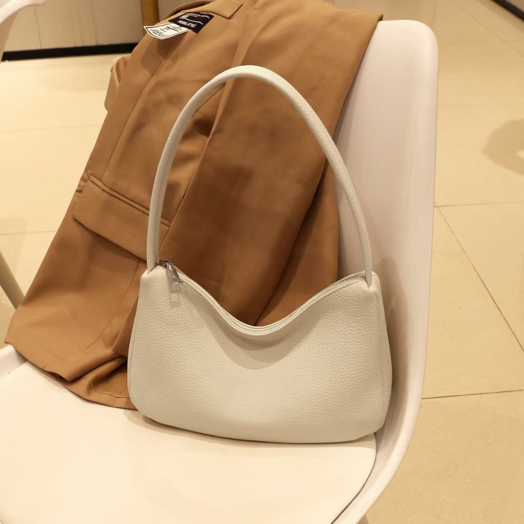 Guangzhou Luggage2025New Niche Simple Women's Bag Summer Versatile High-End Large Capacity Genuine Leather Underarm Bag