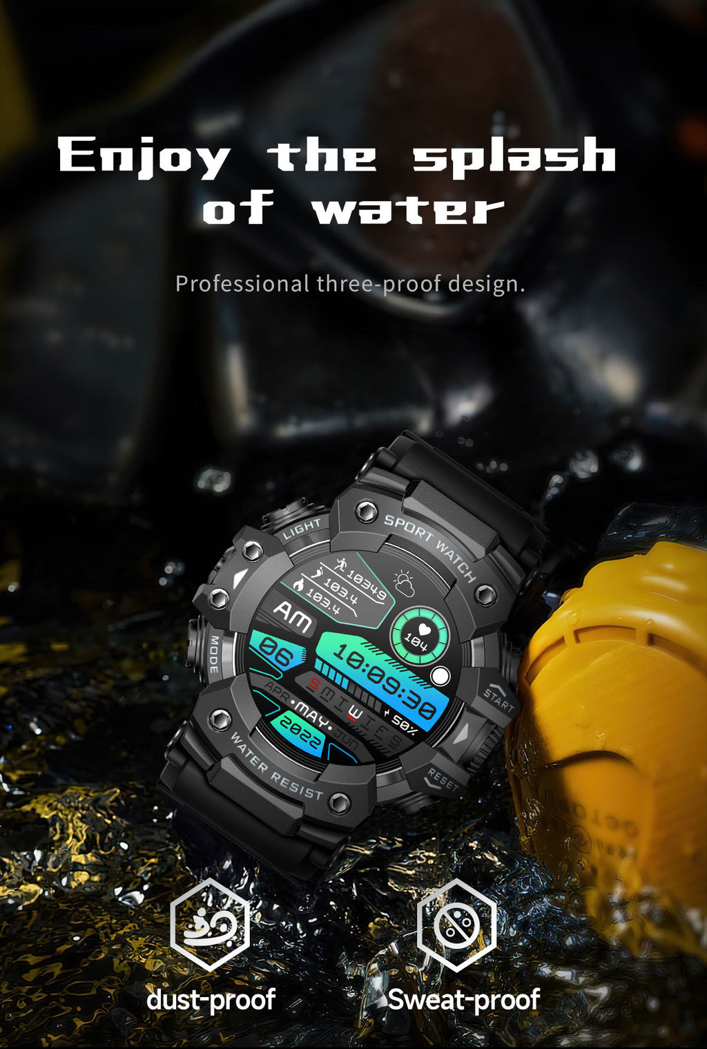 LC21Smart Watch Bluetooth Call True Heart Rate Step Sleep Compass Deep Waterproof Mechanical Style Sports