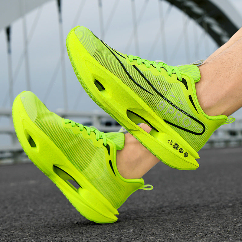 Summer Red Rabbit9PRO New Popcorn Carbon Plate Hollow Running Shoes Breathable Jacquard Comfortable Casual Sports Shoes