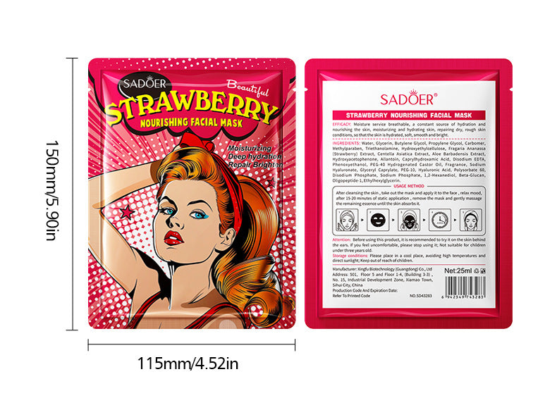 Full English Goddess Mask SADOER Hyaluronic Acid Moisturizing Hydrating Face Mask Sheets Wholesale for  Trade